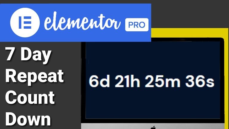 7 Day Repeat Countdown Timer In Elementor And WordPress - DIY Websites Pro